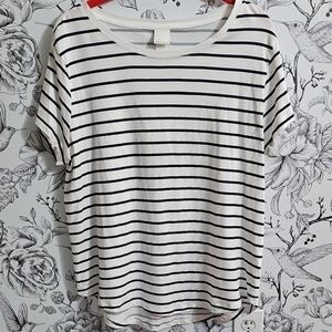 H&M Monochrome Striped Short Sleeve Tee